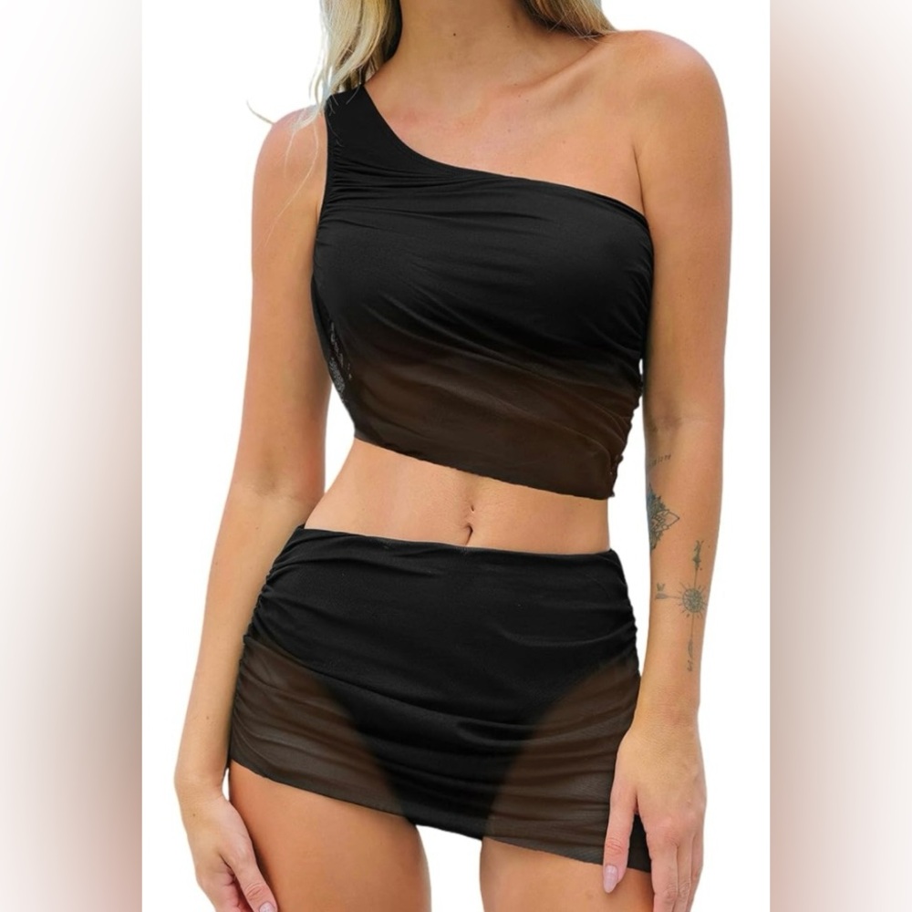 CUPSHE Women's Bikini Sets Two Piece Bathing Suit One Shoulder Asymmetrical NWT